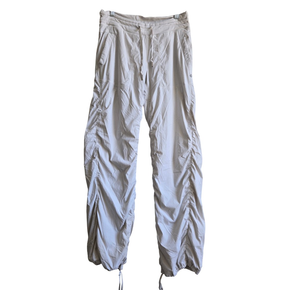 Lululemon Size 6 Ruched Studio Pants Cargo Pants Women Off White Athleisure